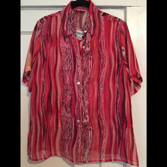 Two piece tank and button down blouse set - Picture 1 of 7